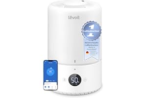 ‎LEVOIT Levoit 19dB leise Top Fill Luftbefeuchter, 360° Drehdüse, Smart Humidifier, Raumluftbefeuchter, Auto Shut-off, Luftfeuchtigkeit Sensor, Aroma Diffuser für Kinderzimmer Schlafzimmer Pflanzen