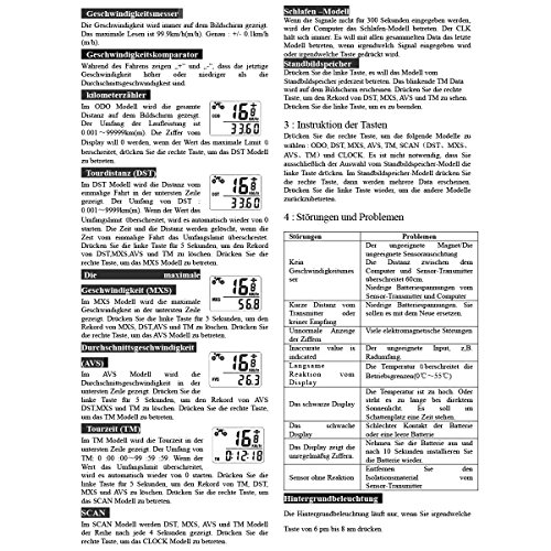 Zacro Fahrradcomputer, Kilometerzähler,Original multifunktionaler drahtloser Fahrradtacho,Tachometer, Inkl.1 Stück zusätzlicher Kompaß, Aktualisierte Version, Schwarz - 7