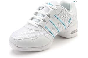Padgene Scarpe Jazz Donna Scarpe da Ginnastica Lacci Cuscino Traspirante Signore Suole Divise Scarpe da Danza a Camminare Sportive