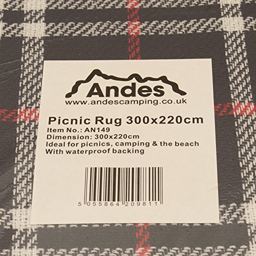 Andes – XL-Picknickdecke für Reisen & Camping – wasserdichte Unterseite – 300 x 220 cm - 4