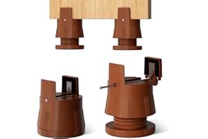 EXSIVEMY 4pcs Bed Risers with Screw Clamp, Desk Riser Blocks with Height Adjustable 2.63-3.15'', Heavy Duty Chair Raisers Fits 0-2" Widths of Furniture Risers Chair Leg Extenders for Sofa Table