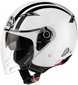 CASCO JET AIROH CITY ONE FLASH BIANCO NERO TG XL : Auto e Moto