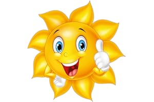 ‎YOUNIKAT Aufkleber Smile Sonne 11 cm I Selbstklebend UV-Schutz Witterungsbeständig I Koffer Wohnwagen Wohnmobil Lustig Gute Laune Sommer I Kfz734