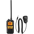 Retevis RM01 VHF Radio Marine, Waterproof Two Way Radio IP67, Vibration Floating Rechargeable, Handheld Marine Walkie Talkie with Microphone for Kayaking Fishing Boating (Black, 1 Pcs)