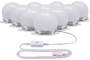 AIBOO Vanity Mirror Lights, Hollywood Style Dressing Table Mirror With 10 Dimmable Bulbs, 4000K Nature White, USB Cable