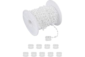 EveryHome Vertical Blind Bottom Chain for 3.5 Inch/ 89 mm Slats (5M, +10Clips)