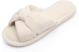 Chantomoo Kapcie dla kobiet z pianką z pamięcią kształtu domowe slajdy dla kobiet dom sypialnia łazienka spa ślub podróż szpital otwarte palce sztruksowe kapcie antypoślizgowe przytulne wygodne