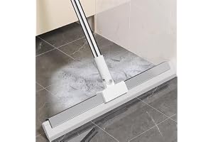 ECVV® Rubber Squeegee Broom for Floor|120 * 50| Long Handle Window Squeegee, Silicone Remover for Indoor Cleaning|Clean Glass|Hair|Fine Dust|Liquids Suitable for Smooth Floors|Rugs