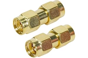 Fohevers 2 Pcs SMA Male to SMA Male Adapter Coupler Pin Plug Connector
