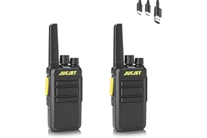 Walkie talkie JUCJET V12D, set di radio PMR446 con ampia portata e soppressione intelligente del rumore e riconoscimento vocale Walkie talkie-comunicazione crittografata, scansione analogica (2 pezzi)
