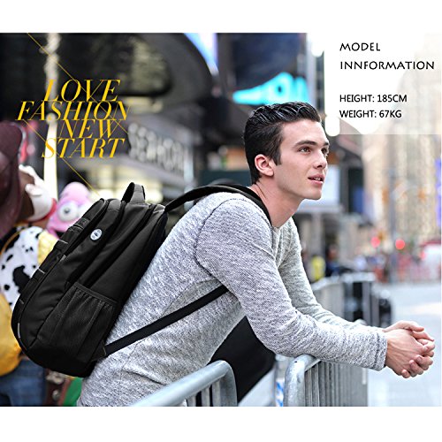Aspen Business Laptop Rucksack 15.6-17 Zoll Wasserdicht Wanderrucksack Sportrucksack Reiserucksack Schulrucksack Mädchen Herren Damen - 7