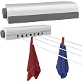 DRY-SMART MINI 3 Wandtrockner, 3x5m Ausziehbare Wäscheleine, Wäschetrockner Für Die Wand, Platzsparend Drinnen Und Draußen