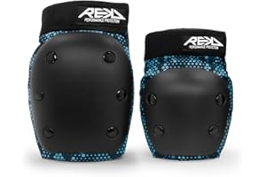 REKD Youth Heavy Duty Double Pad Set, Stylish Knee and Elbow Protection, Easy To Put On, Fully Certified for Action Sports, Perfect for Skateboarding, Skating, Scootering and more