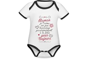 Spreadshirt Maman Je t'aime pour Toujours Cadeau Déclaration Body Bébé Bio Manches Courtes