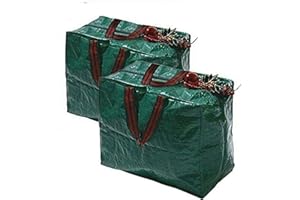 RAM ONLINE Ram® 2 X Large Christmas Decoration Storage Bags Tinsel Baubles Xmas Decor Zipped Storage Bags