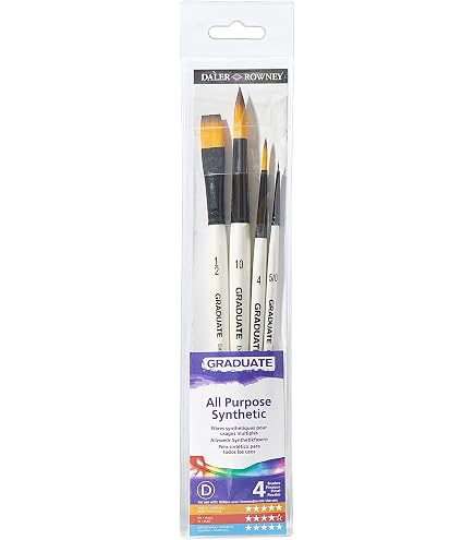 Daler Rowney - 212541001 - Kit De Loisirs Créatifs - Ensemble De 4 Pinceaux Synthétiques Graduate
