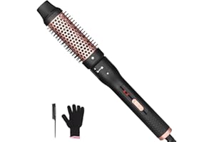 JAETON Spazzola termica, spazzola lisciante, spazzola arricciacapelli, Thermal Brush 3 in 1 per ricci voluminosi e voluminosi, spazzola per capelli a onda a 2 temperature, doppio voltaggio