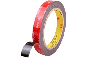3M Ruban Adhésif Double Face Extra Fort VHB 5952 Ruban de montage, Étanche et Résistance Aux Hautes Températures (12,5mm * 4,7m) Noir