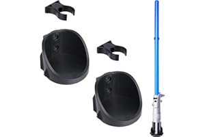 LEKUSHA Vertical Lightsaber Holder Wall Mount Display Light Saber Rack Hook Stand, Compatible for Any Lightsabers, Black Pack of 2