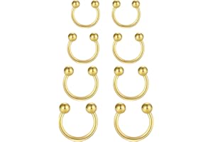 Funseedrr Nose Piercing Horseshoe Lip Piercing Septum Ring Set Surgical Steel 1.2 mm Nose Lip Earring Piercing Jewellery (6-12 mm Diameter)