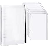 YEYIT A5 Binder with 12 Pieces Binder 6 Rings and 1 Piece Binder Cover, Transparent Budget Planner Budget Binder Budget Binde
