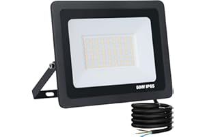 ‎MILLE LUCCIOLE Mille Lucciole LED Strahler Außen 50W Neutralweiß 4500K 5000LM Scheinwerfer 72 LED IP65 Wasserdicht Außenstrahler Schwarz für Hell Garten Garage Sportplatz Hof Fluter