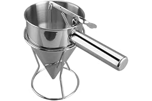 AIWEIYER Stainless Steel Piston Funnel with Support Sauce Cream Dosing Funnel Cake Desserts Making Funnel Pancake Batter Dispenser Cake Dessert Cooking Tools Kitchen Bakery Baking Accessories