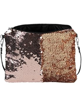 Sonnenscheinschuhe® Handtasche mit Wendepailletten KUPFER 23cm x 20cm Clutch Pailletten Tasche