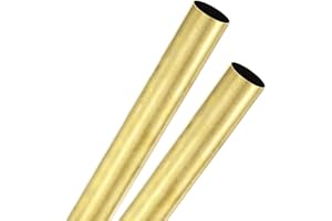 M METERXITY 2 Stück 300mm Messingrohr, 25mm Außendurchmesser 0,5mm Wandstärke H62 Messing nahtloses Rohr, Messing Rundrohr für Bau/Maschinenbau/DIY-Basteln, Metallgerades Rohr