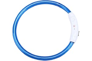 Ularma Collar de Perro, USB Recargable Impermeable LED Parpadea luz Collar del Animal doméstico (Azul)