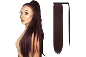 Sofeiyan Lunghi Coda di Cavallo Extensions Lisci Wrap Around Capelli Estensione Sintetici Naturali Ponytail Extension Parrucchino Clip Posticci per Capelli Donna 65 cm-140 g