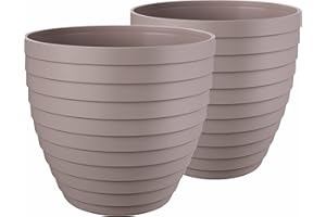 ACTIVOTEX Macetas para Exterior de Plástico 30 cm (2 uds) Maceta plástico Grande para Plantas Macetero Interior Terraza Balcon para Jardinería. Tiestos Jardineras para Flores y Arboles