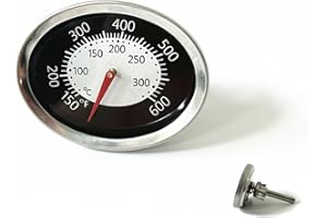 SafBbcue Grill Thermometer, SAF-60070, Q2200 Q1200 Q220 Q120 Replacement Part, Weber 51010001 51040001 54060301 566001 51080001 Temperature Gauge Analog, Waterproof