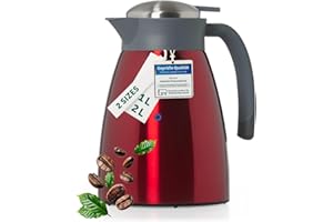 Blumtal Thermos 1l - Thermos Cafe Isotherme sans BPA avec fermeture Quick Tip - thermos café anti-fuite pour une isolation de longue durée - thermos café - isotherme cafe - termosse cafe chaud rouge