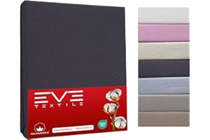 ‎EVE TEXTILE GMBH EVE Textile Spannbettlaken 160x200 cm Anthrazitgrau | 100% Baumwolle | Spannbetttuch | Bettlaken | Spannlaken | Spannbezüge | Spannoberlaken | Betttücher | Laken | Bettbezug | Bett Oberlaken | Jersey