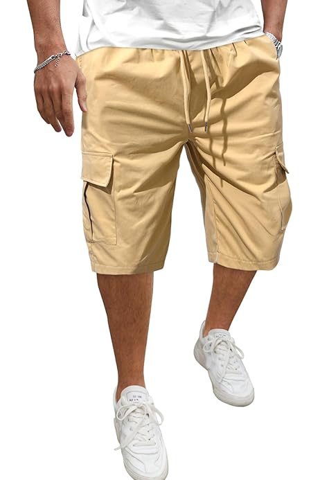 Pantaloni Uomo In Lino E Cotone - Corti Con Coulisse, Slim Fit Per Estate - Foto 2