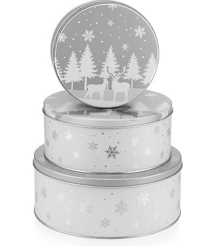 INSPINOVIA Keksdosen 4er Set | Ideal für Weihnachtsplätzchen & andere Leckereien | 4 Größen im Set