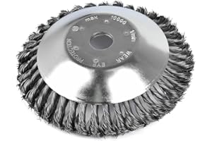 AXPPIN 195mm Knotted Wire Grass Trimmer Cutter Head, Metal Lawn Mower Weeding Tray, for Garden Lawn Overgrown Area (Bore Diameter 25.4mm)