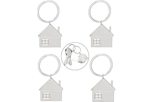 Belvanr Llaveros Casa 4 Piezas Llaveros Personalizados Llavero para Casa Llavero Metal Casa Llaveros para Parejas Casa Llaveros Set Llavero en Forma de Casa de Aleación Llavero Casa
