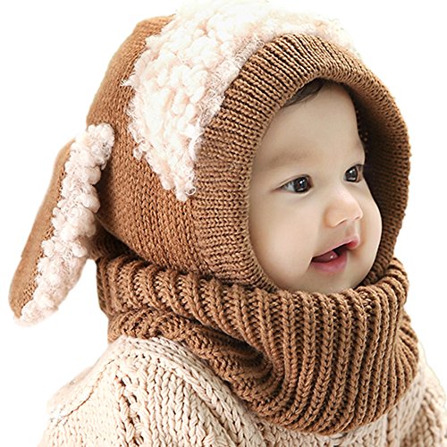 Etosell Lovely Warm Toddler Kids Baby Unisex Woolen Kintted Scarves Cap