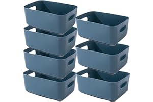 NCRGB 7 Cajas Almacenaje Plastico 30×20×12cm Cajas Organizadoras Cestas Almacenaje Cestas Organizadoras,Organizador de Armario de Cocina de Baño,Caja de Almacenaje de Cocina para Cocina