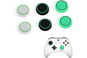 DLseego Capuchons de poignée de Pouce pour PS4 PS5 Xbox Controller,6PCS Silicone Thumb Stick Grip Cover Dots Studded Design Joystick Controller Thumb Grip Cap,Green