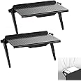 HBSTUDIO 2 Pieces TV Top Shelf Screen Shelf Storage,Top Shelf Computer Monitor Stand Platform TV Top Storage Bracket for Media Boxes, Speakers, Router(Black)