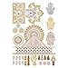 Tattify Metallic Hamsa And Indian Handpiece Temporary Tattoo - Indian Princess Sheet 2 (Set of 1 sheet)