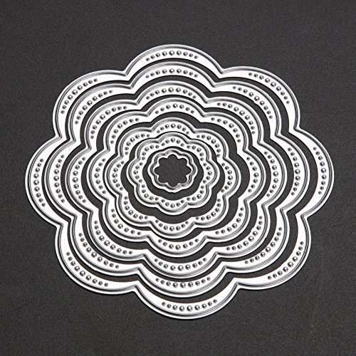 Demiawaking 7Pcs Blume Schneiden Schablonen DIY Sammelalbum Dekor Papier Karten, Metall Buchzeichen , Metall Lesezeichen als Geschenk fuer Freunde