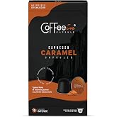 Coffeein Espresso Caramel Consisting of 10 Capsules Nespresso Compatible Capsule Coffee (Nespresso Compatible) 100% Arabica Medium Kavrum Natural