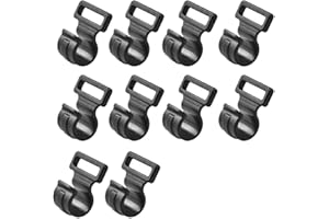 NC Lot de 10 crochets de tente pour camping, caravane, auvent - Clips intérieurs en plastique - Pour escalade et pêche - Noir - 19 x 20 x 14 mm
