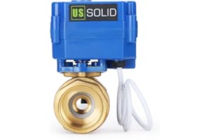 U.S. Solid 1" Motorized Ball Valve Brass Electrical Ball Valve, 9-24V DC, 2 Wire Reverse Polarity Setup