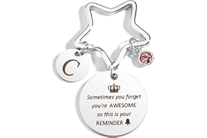 BOMEON Keyring For Women Charm Lettre Alphabet A-Z Inspirational Gifts For Women Friendship Gifts For Friends Family Girlfriend