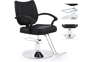 CO-Z Poltrona da Parrucchiere Sedia da Barbiere Moderna con Girevole a 360° e Altezza Regolabile 15 cm Pompa Idraulica Capacità 250 kg per Parrucchiere Salone di Bellezza Tatuaggi